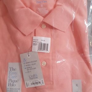 Croft & Barrow Peach Men's Pique Polo Shirt